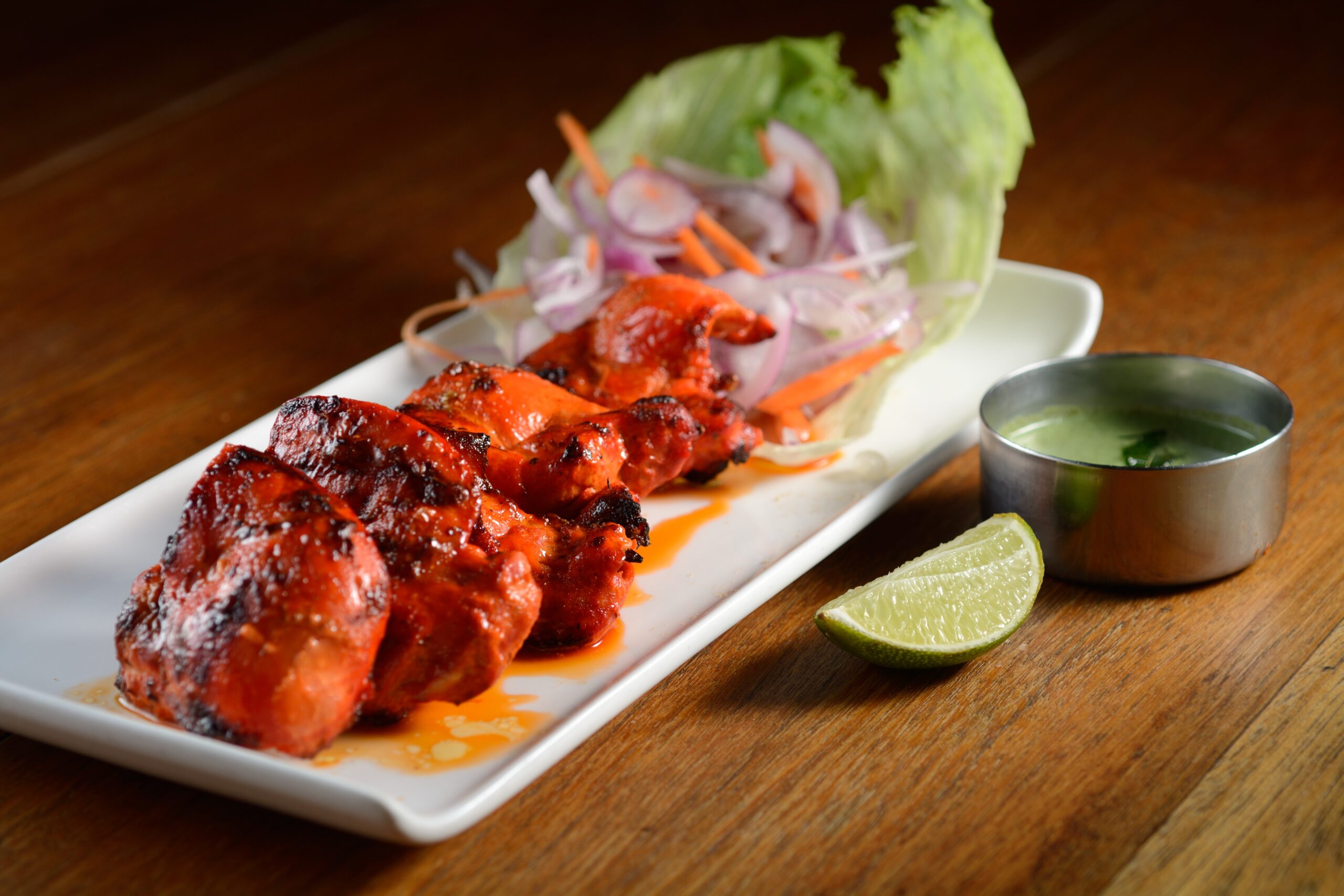 Chicken biryani with raita and papadum